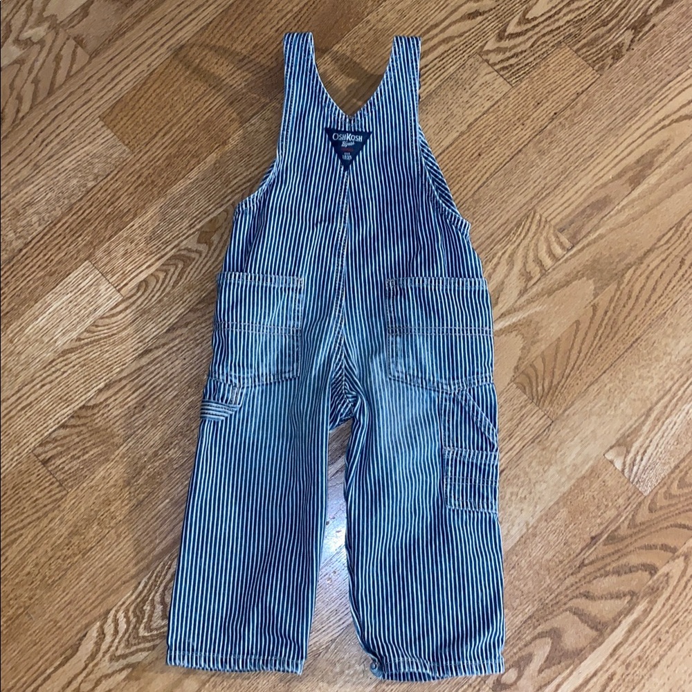 Vintage Oshkosh B'gosh Striped Railroad Overalls 18 Months Vestbak - Picture 3 of 11